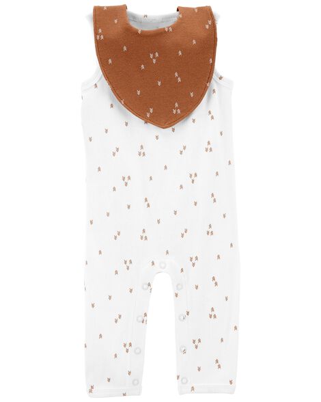 Baby 2-Piece Jumpsuit & Bandana Bib Set