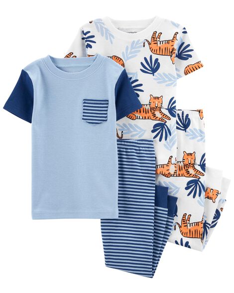 Toddler 4-Piece Palm Tree 100% Snug Fit Cotton PJs