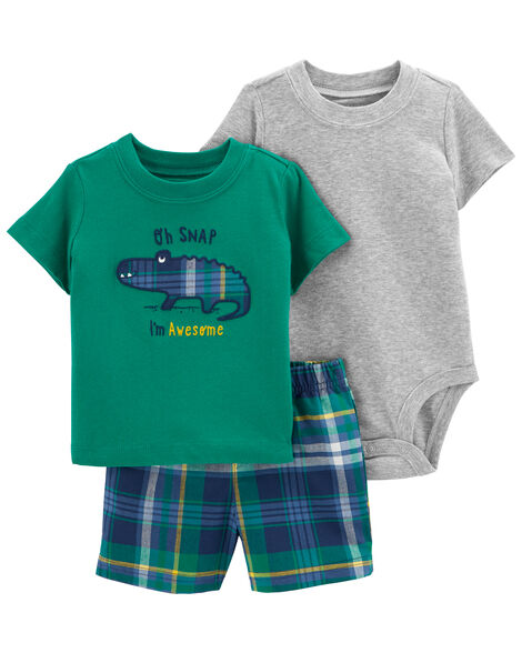 Baby 3-Piece Alligator Little Short Set