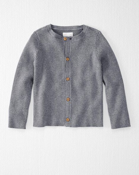 Toddler Organic Cotton Ribbed Cardigan