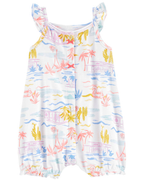 Baby Palm Tree Snap-Up Romper