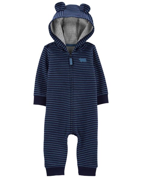 Baby Zip-Up Hooded Fleece Jumpsuit