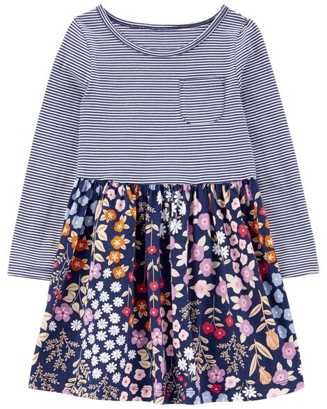 Toddler Mixed Print Jersey Dress