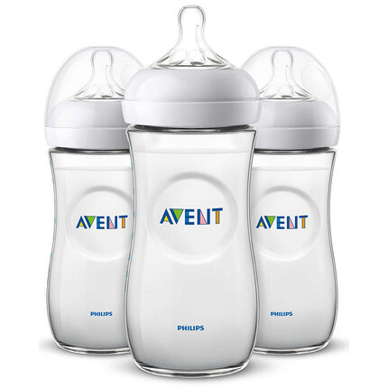 Lot de 3 biberons Natural 2.0 - 330 ml transparent