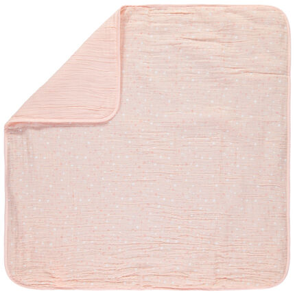 Couverture imprimée étoiles en tétra 80 x 80cm rose clair