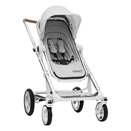 Poussette Seed Papilio - Silver/cognac/gris mélange