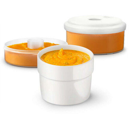 Pots de conservation pour aliments frais - 2 pièces blanc