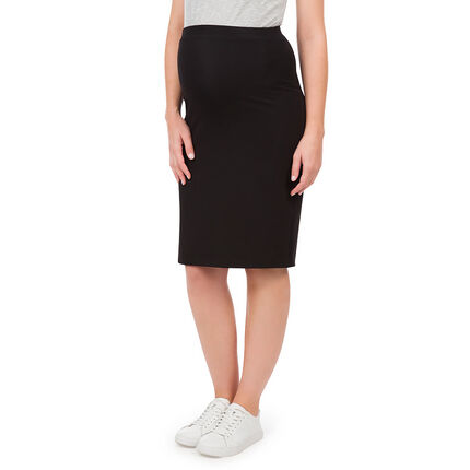 Jupe milano de grossesse taille haute sous-genoux 36 noir