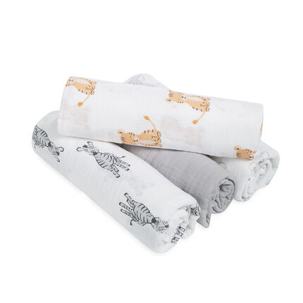 Lot de 4 maxi-langes aden by aden+anais® - Safari Babies imprimé