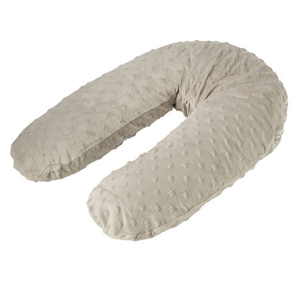 Housse de coussin d'allaitement en polaire - Etoiles beige