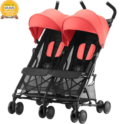 Poussette Holiday Double – Coral peach corail/noir