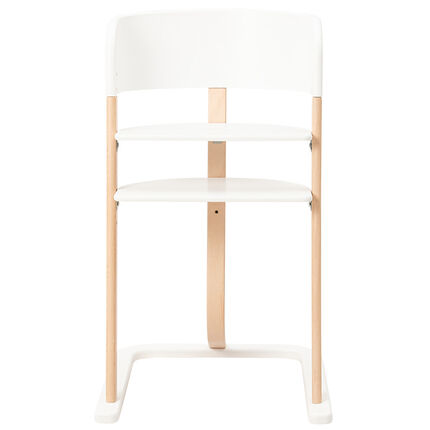 Chaise haute évolutive en bois Curve - Blanc blanc/bois