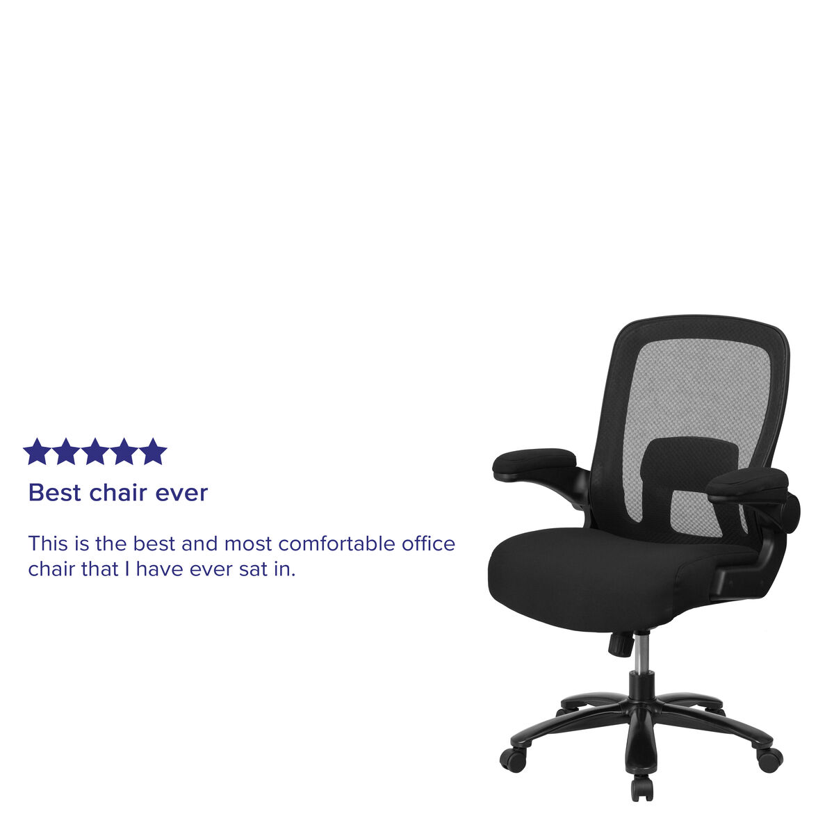Hercules Series Big Tall 500 Lb Rated Black Mesh Fabric Executive Ergonomic Office Chair With Adjustable Lumbar