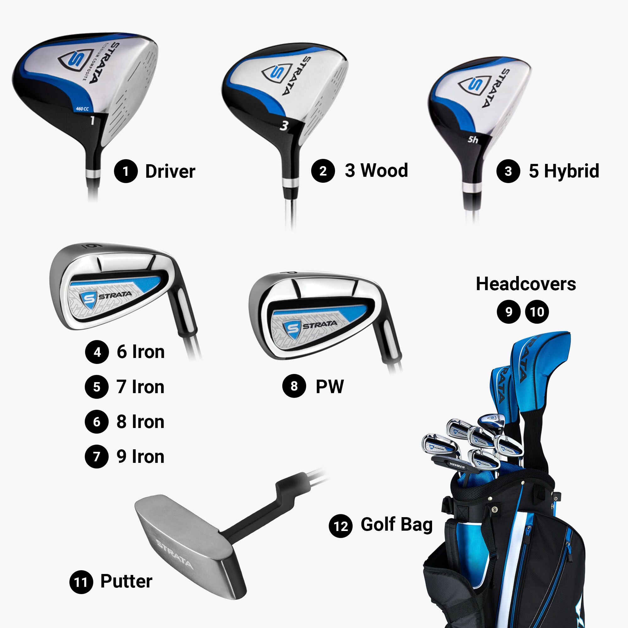海外輸入 インボイス Set Club Golf Complete 12-Piece Strata Men's | Shop Topgolf メンズウェア
