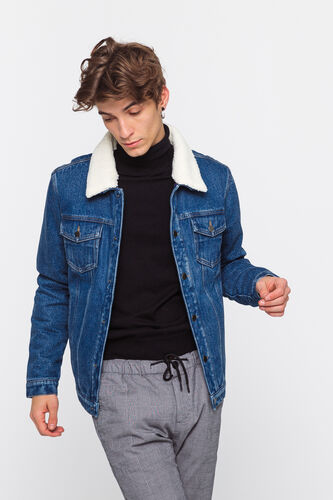 Veste en jean col sherpa