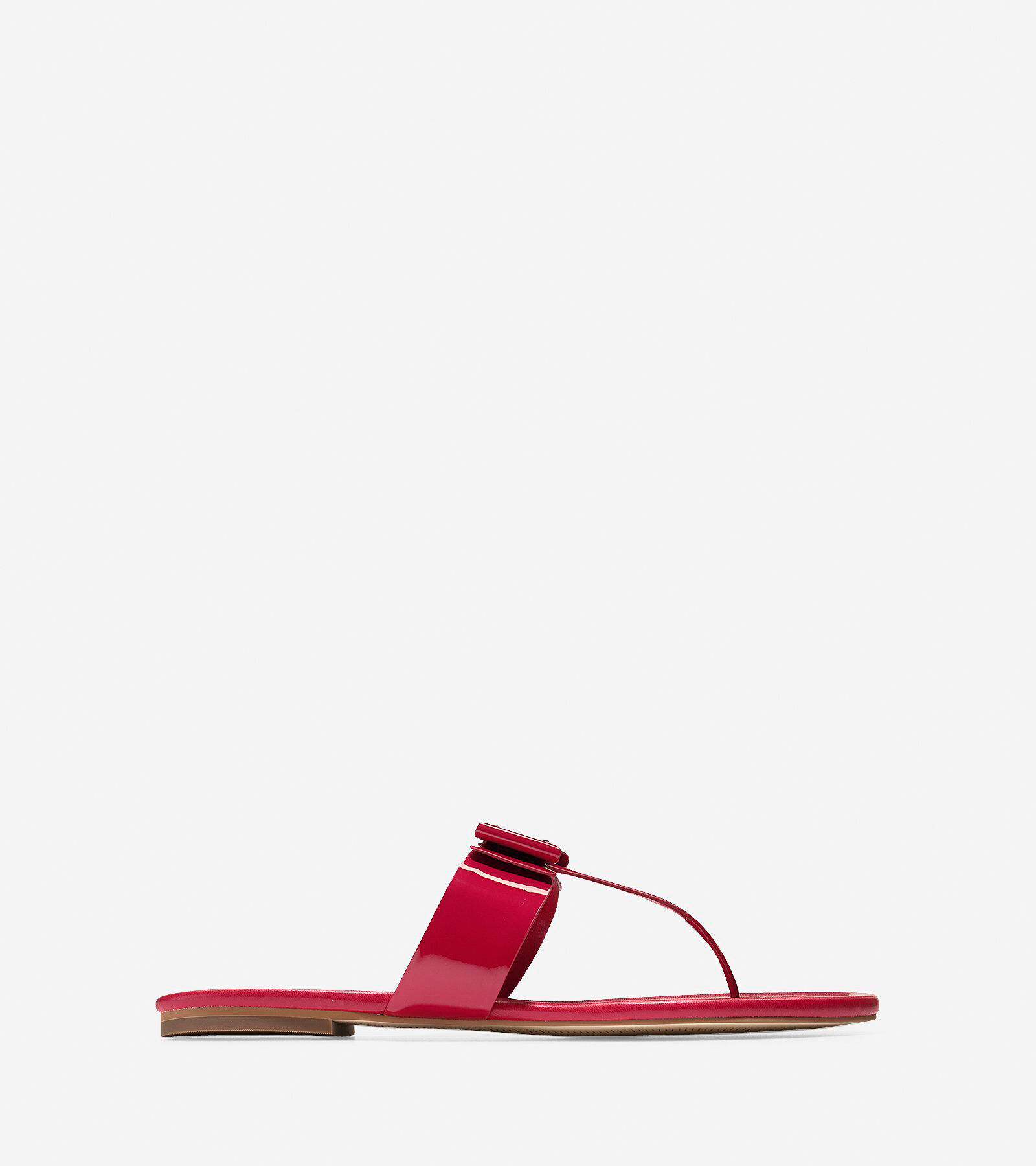 Tali Bow Flat Sandals in Tango Red