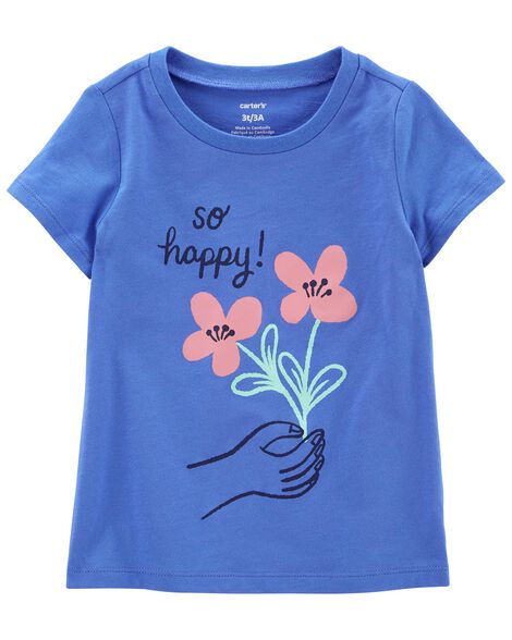 

Toddler So Happy Flower Jersey Tee