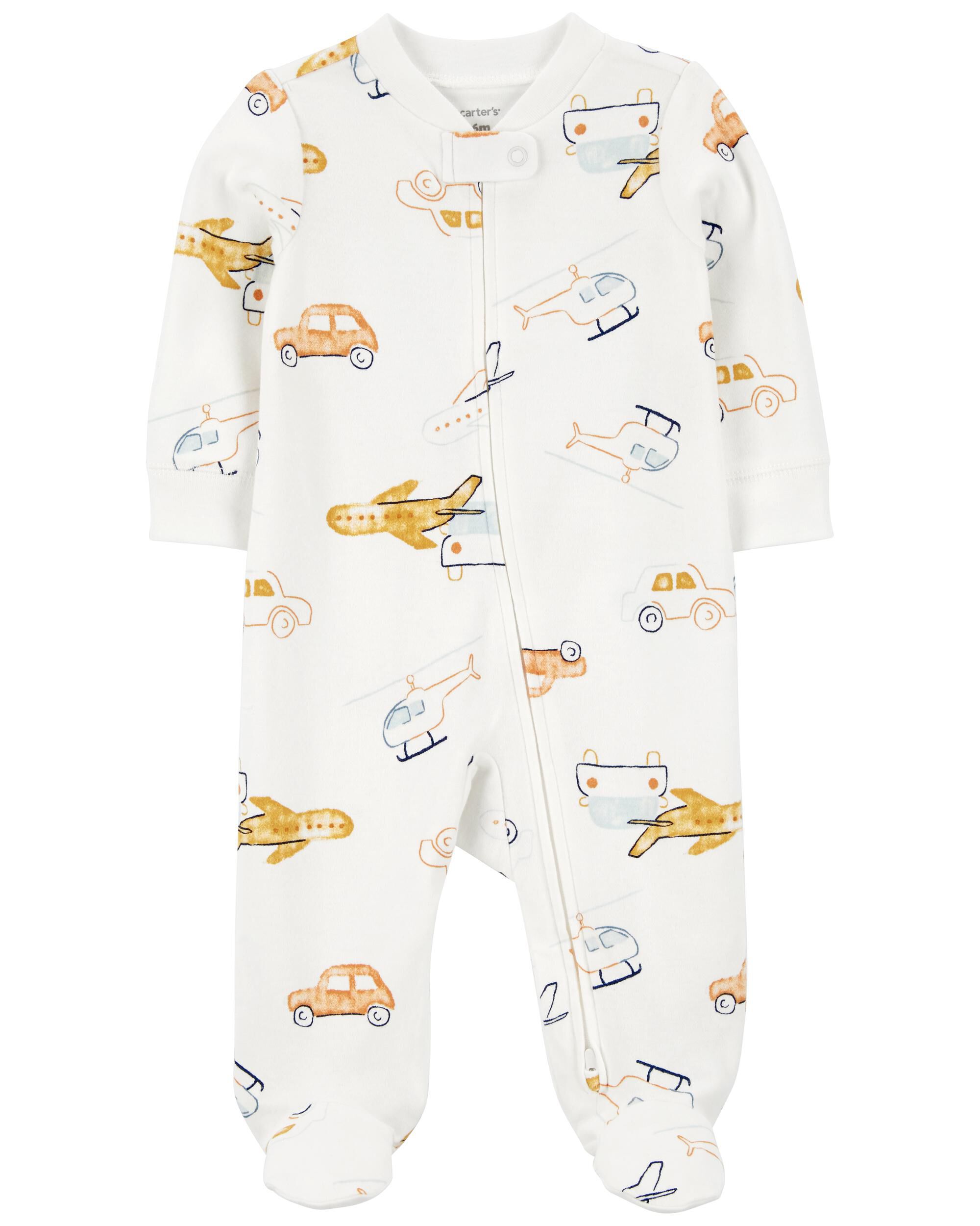 Heather Baby Cowboy 2 Way Zip Ribbed Sleep Play Pajamas