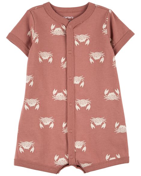 

Baby 1-Piece Brown Crab Print Romper