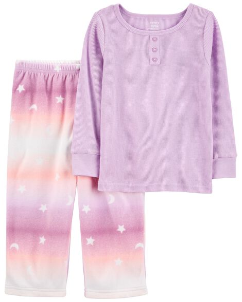 

Toddler 2-Piece Moon Thermal & Fleece PJs