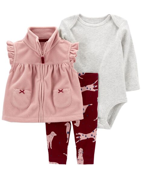 

Baby 3-Piece Dog Little Vest Set