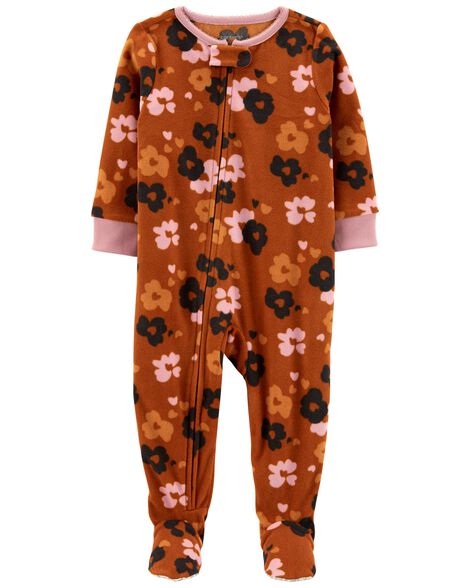 

Baby 1-Piece Floral Fleece Footie PJs