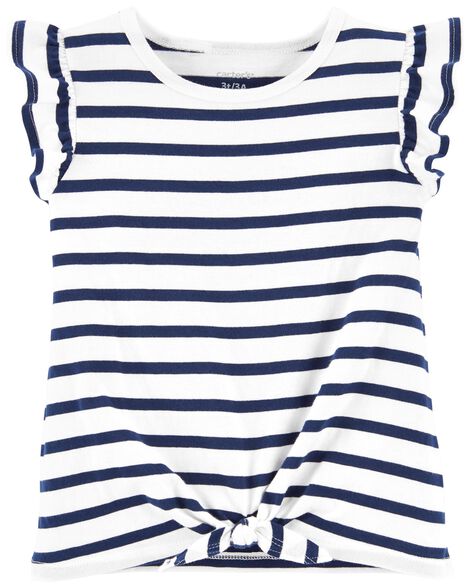 

Toddler Striped Tie-Front Tee