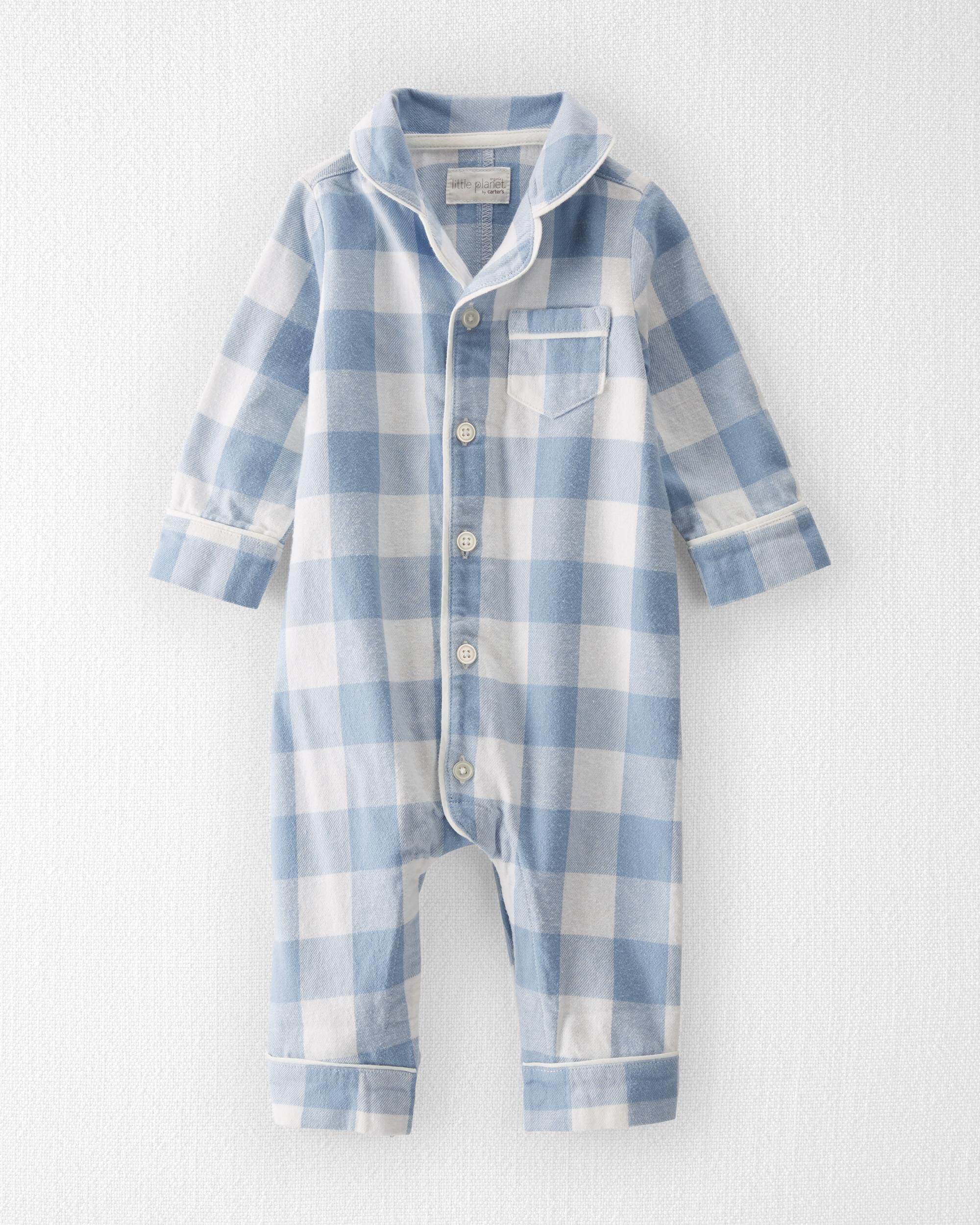 Plum Taupe Baby Waffle Knit Pajamas Set Made With Organic Cotton