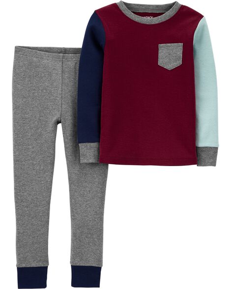 

Toddler 2-Piece Colorblock 100% Snug Fit Cotton PJs