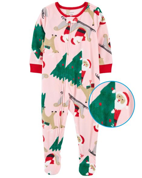 

Baby 1-Piece Santa Fleece Footie PJs