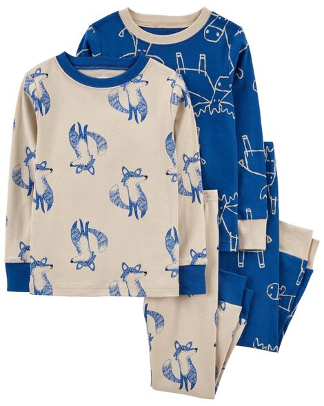 

Baby 4-Piece Moose 100% Snug Fit Cotton PJs