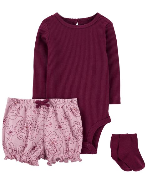

Baby 3-Piece Bodysuit & Short Set