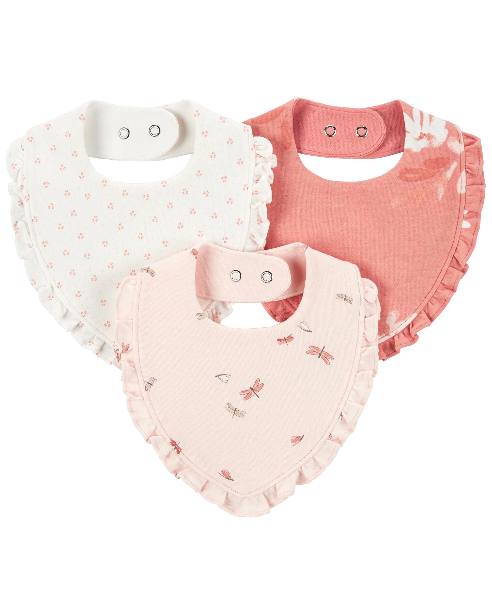 Pink Baby 3 Pack Bandana Bibs carters