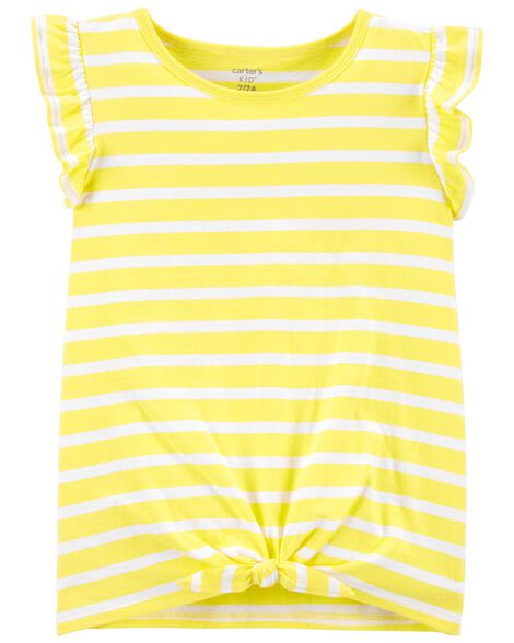 

Kid Striped Tie-Front Jersey Tee