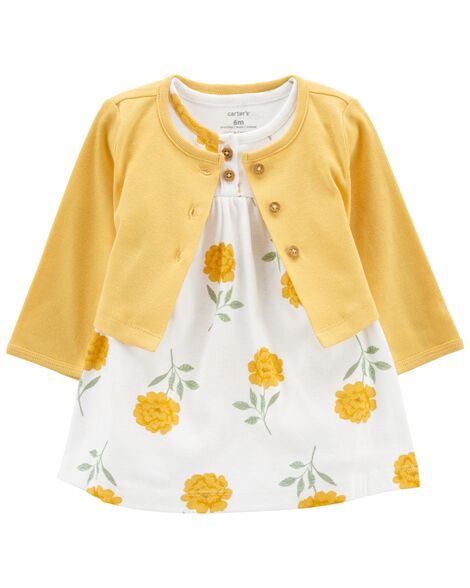 

Baby 2-Piece Bodysuit Dress & Cardigan Set
