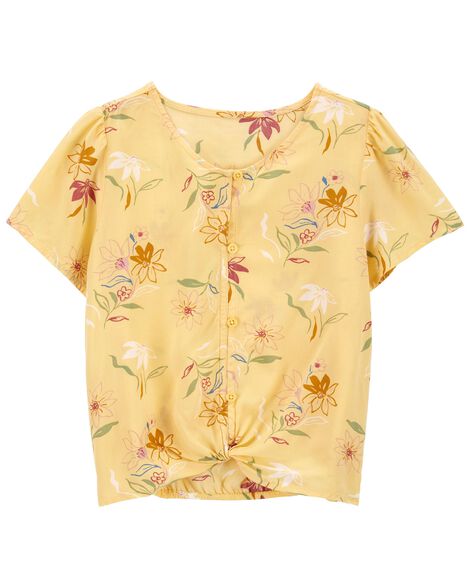 

Kid Floral Button-Front Top