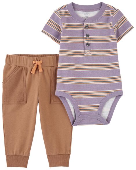 

Baby 2-Piece Striped Bodysuit and Pants Set