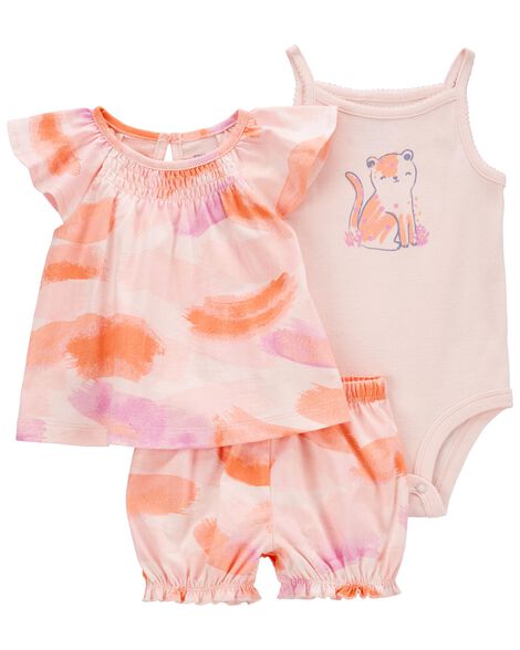 

Baby 3-Piece Pastel Little Short Set