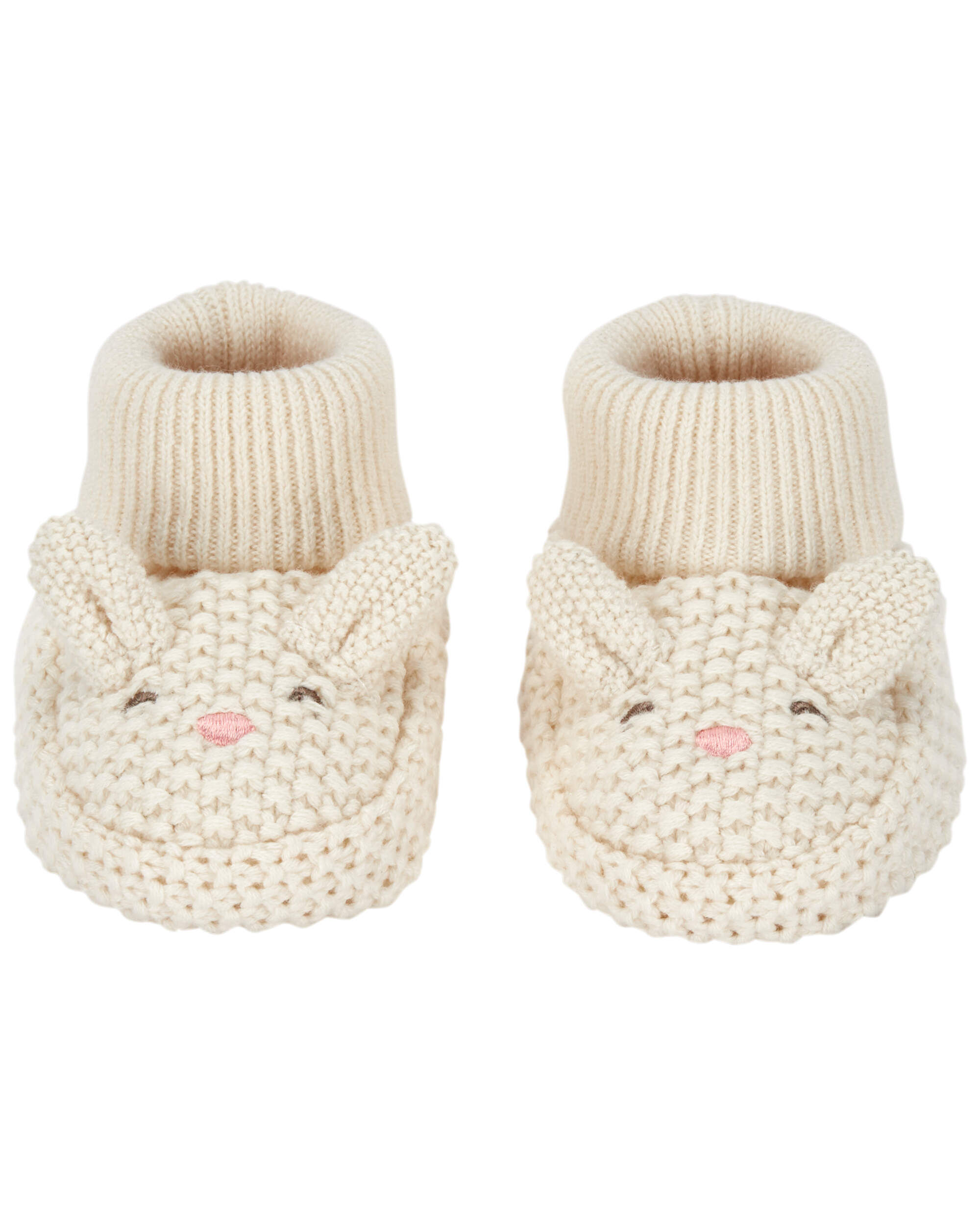White Baby Easter Bunny Crochet Booties carters