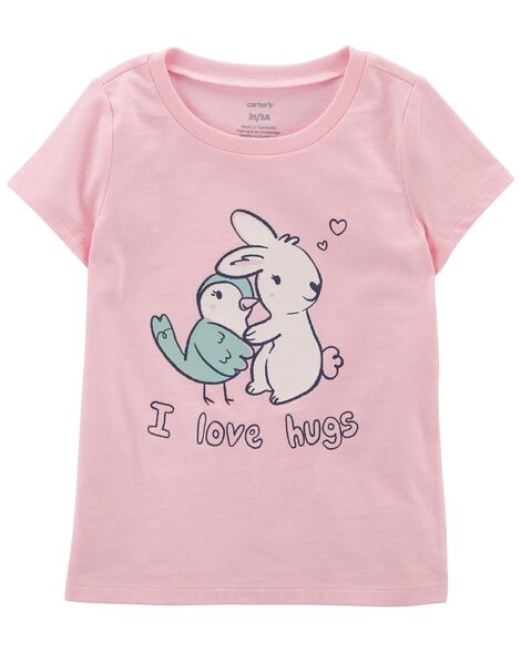 

Toddler I Love Hugs Bunny Jersey Tee