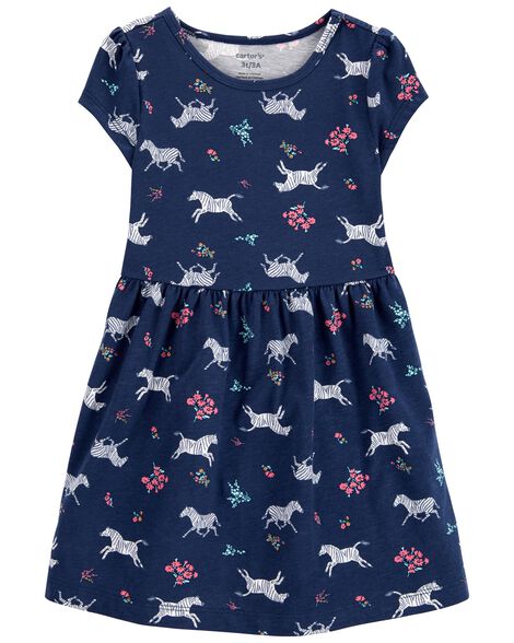 

Toddler Zebra Jersey Dress
