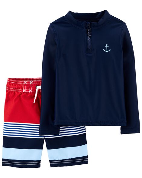 Baby 2-Piece Rashguard & Swim Trunk Set