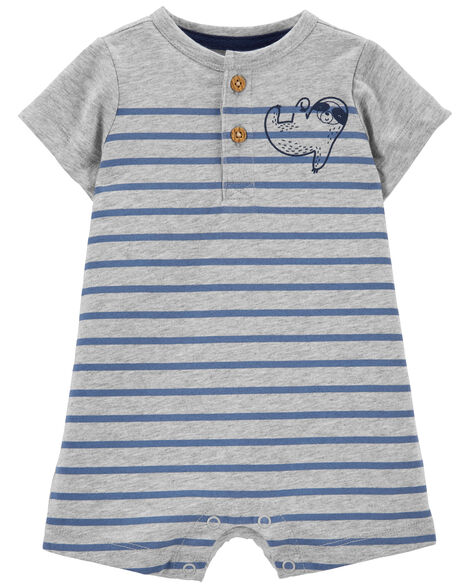 

Baby Striped Henley Romper