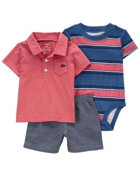 

Baby 3-Piece Polo Little Short Set