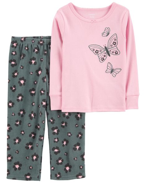 

Toddler 2-Piece Cotton & Fleece PJs