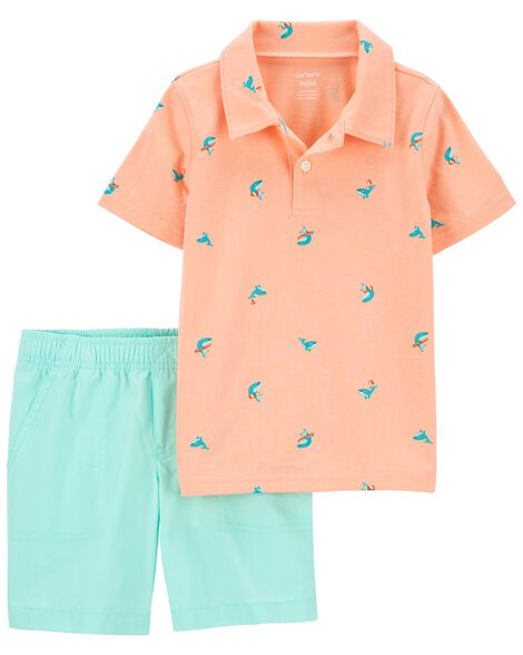 

Toddler 2-Piece Jersey Polo & Short Set
