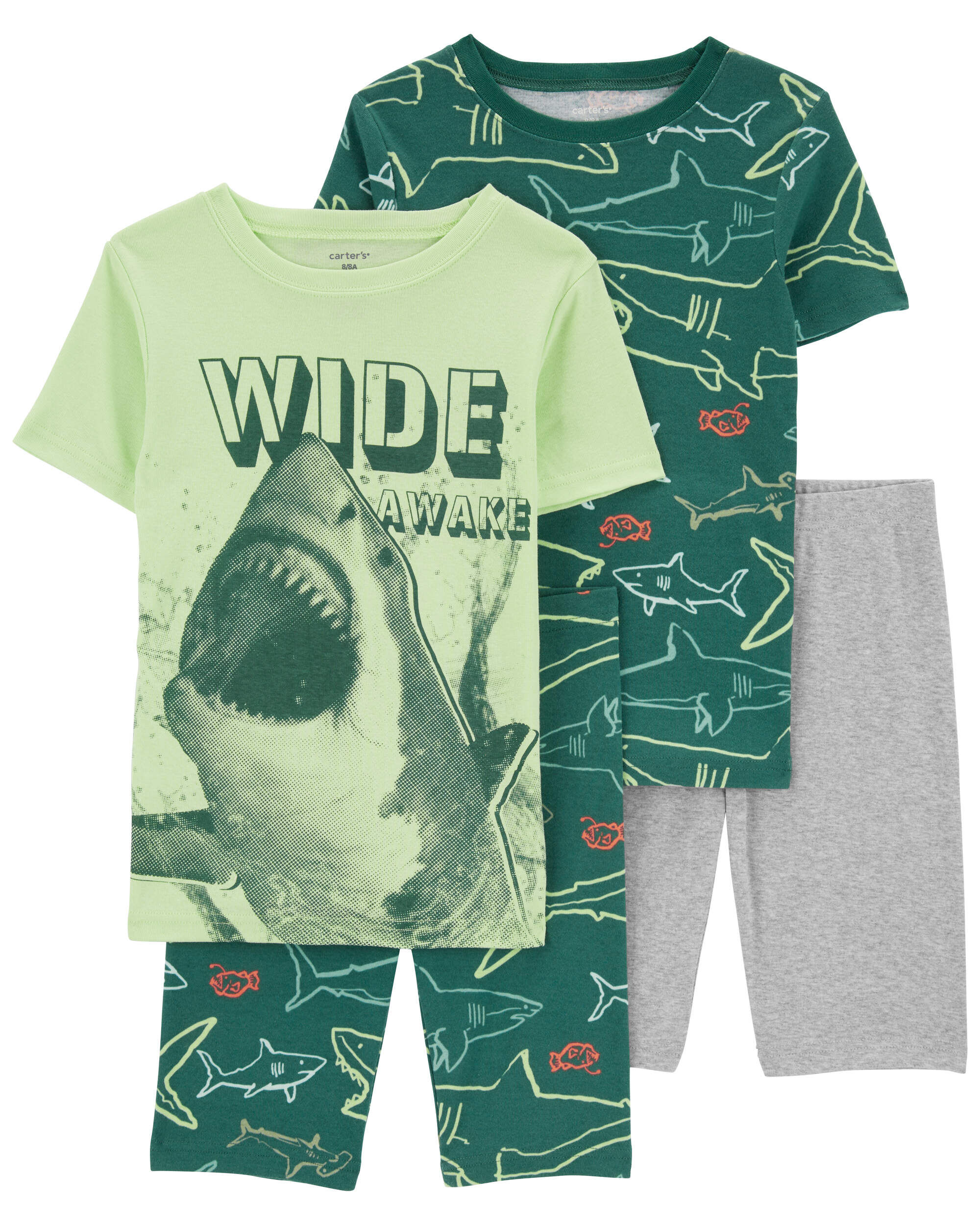 Blue White Kid 4 Piece Ninja Gorilla 100 Snug Fit Cotton Pajamas