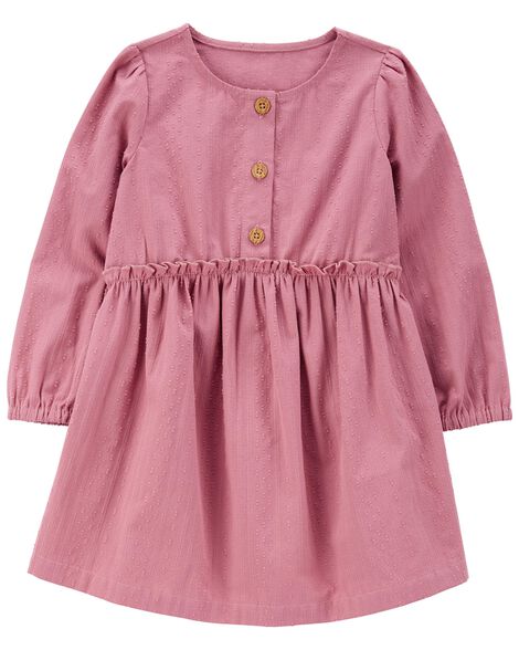 

Toddler Long-Sleeve Dobby Dress