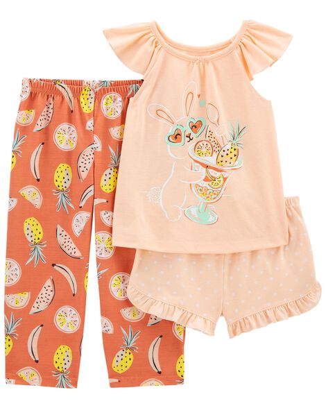 

Toddler 3-Piece Bunny Loose Fit PJs