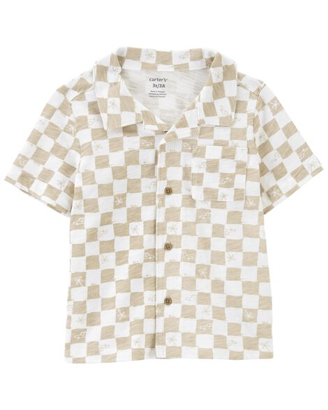 

Toddler Checkered Button-Front Shirt